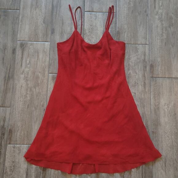 Joseph Ribkoff Dress Womens Size 8 Vintage 90's Red Spagetti Strap Flowy Flare - Picture 1 of 13